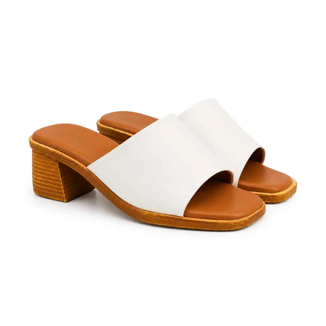 Sandale a demi talon pour femme 500-25 blanc miniature
